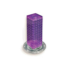 Azar Displays – Présentoir rotatif de comptoir à panneaux perforés sur 4 côtés, 4 x 4 x 12 (po), violet (700220-PUR)-Les quatre panneaux perforés s’emboîtent et reposent sur une base rotative en plastique transparent de 9 pouces de diamètre