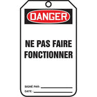 Accuform Signs - Étiquettes De Verrouillage, Plastique, 3-3/8po La X 5-7/8po H, Français, paquet de 25-Hauteur 5-7/8po