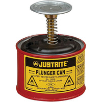 JustriteMD – Bidon à piston, 1 pte, 4 x 6 1/2 po-Distribuez des liquides inflammables et des solvants en toute sécurité sur des chiffons et des tampons sans gaspillage ni exposition
