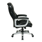 Office Star Worksmart - Fauteuil de luxe avec repose-tête ajustable, noir-Dimensions (po) : 27 larg. x 29,5 prof. x 48,5 haut.
