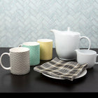 CTG Brands – Ensemble de tasses Can avec motif zig zag, 10 oz, vert, jaune, gris, paq./6-6