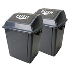 Johnny Vac – Poubelle avec couvercle pivotant, 6,6 gal (25 l), BIN25X2, gris et noir-Noir et gris