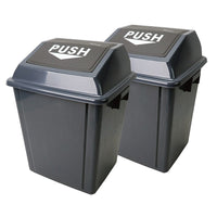 Johnny Vac – Poubelle avec couvercle pivotant, 6,6 gal (25 l), BIN25X2, gris et noir-Noir et gris