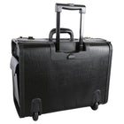 Nextech - Porte-documets à roulettes - 15,6 po ordinateur portable - Noir-Poignée rétractable autobloquante à bouton poussoir