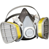 3M - Respirateur Réutilisable À Demi-Masque, Thermoplastique/Élastomère, Grand, paquet de 3-Matériau du masque Élastomère