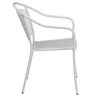 Chaise de patio avec accoudoirs et dossier arrondi, intérieur/extérieur, blanc (CO-3-WH-GG)-Dossier rond courbé