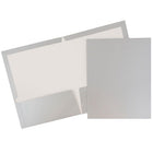 JAM PaperMD – Chemise lustrée à 2 pochettes, 9 1/4 x 11 1/2 (po), argenté, 100/boîte-Argenté