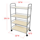 FuTECH - Grand chariot utilitaire à 4 tablettes - 24 l x 39-1/2 H x 13 P po - Argent-24 l x 39-1/2 H x 13 P po
