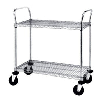 Chariots utilitaires robustes, capacité de 900 lb, haut. globale de 39 po, prof. globale de 48 po, 2 tablettes (2SPN55DC)-Nombre de tablettes : 2