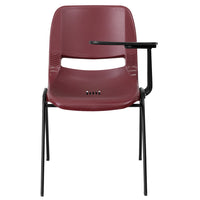Flash Furniture – Chaise coquille ergonomique avec tablette rabattable à gauche, bourgogne (RUTEO1BYLTAB)-Chaise à accoudoir-tablette multi-usages
