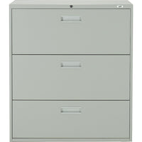 Staples® - Classeur latéral à 3 tiroirs, gris-Enclenchement sécuritaire pour ne pas basculer