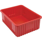 Quantum Storage Systems - Contenants Divider Box Plastique, 22,5po La X 17,5po P X 3po H, Rouge, paquet de 3-Couleur Rouge