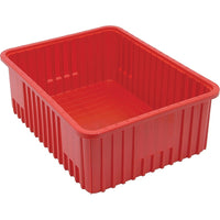 Quantum Storage Systems - Contenants Divider Box Plastique, 22,5po La X 17,5po P X 3po H, Rouge, paquet de 3-Couleur Rouge