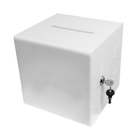 Futech Urne blanche avec verrou, 8 "(BBOX010W)-En acrylique blanc