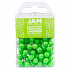 JAM PAPER - Punaises Colorees, Punaises Carte à Tête Ronde, Vert Lime, Paquet de 100-Punaises en plastique