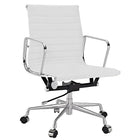 Nicer Furniture - fauteuil de direction à dossier bas - blanc-Cuir pleine fleur sur la surface du siège et du dossier. Siège et dossier moulés en mousse