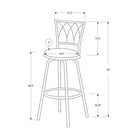 Monarch Specialties - 2393 Tabouret De Bar - Pivotant/Cafe Fonce - Paquet de 2-Dimensions assemblées: 21,5 po L x 21,5 po L x 43 po H, hauteur du siège: 29,5 po