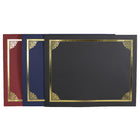 St. James - Porte-certificats/porte-documents - bordure dorée - finition lin - bleu marine - paquet de 5 - 83803-Papier de couverture de qualité supérieure, 230 g, texturé en lin avec un élégant motif de feuille d'or