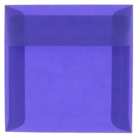 JAM Paper Enveloppes carrées à fermeture gommée, papier vélin translucide, 5 1/2 x 5 1/2 po, bleu/violet primaire, 100/pqt-Bleu primaire/violet