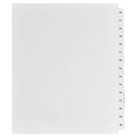 Mark Maker – Ensemble d’onglets séparateurs juridiques blancs, 1/15 onglets, format lettre, sans trous, numéros 46 à 60-Onglets séparateurs blancs, 1/15 onglets