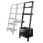 Winsome – Étagère inclinée Bellamy avec espace de rangement, noir (29522)-En bois massif et en bois composite