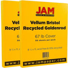 JAM Paper Papier cartonné bristol, fini vélin, 8 1/2 x 11 po, verge or, paquet de 100-Verge d’or
