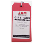 JAM Paper Étiquettes pour emballage-cadeau avec ficelle, moyen, 2,38 x 4,75 po, rouge, 80/paquet (39197119g)-Les étiquettes-cadeaux avec ficelle sont excellentes pour ajouter des codes de couleurs à vos cadeaux
