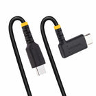 StarTech - Câble de charge USB-C vers USB-C coudé 60 W de 1 pi - Noir-Puissance de 60 W