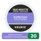  Van Houtte - Capsules K-Cup de café Espresso Doux Créma torréfaction moyenne - paquet de 20-Torréfaction : Van Houtte espresso dolce crema est fabriqué à partir de café 100 % arabica, biologique et certifié issu du commerce équitable