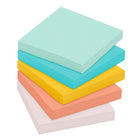 Post-it - Feuillets, collection Bistro sur la plage, 3 po x 3 po, 100 feuillets/bloc, paquet de 12-Adhèrent fermement et s’enlèvent proprement