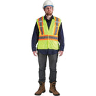 Gilet de signalisation, conforme aux normes CSA pour arpenteurs, jaune lime, SEK233, 6/paquet-Jaune lime