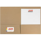 JAM PaperMD – Chemise de papier mat à deux pochettes, 9 x 12 (po), brun, 100/boîte-2 pochettes