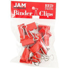 JAM Paper – Ensemble de fournitures de bureau, trombones géants et pince-notes moyens, rouge (4218339re)-Un paquet de chacun