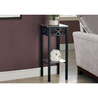 Monarch Specialties - 3078 Table D'Appoint - Metal Noir Avec Verre Trempe-Base en métal argenté