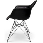 Nicer Furniture - fauteuil de style Eiffel avec pieds chromés - noir - paquet de 4-Pieds goujons droits Eiffel en métal avec protecteurs de sol pour parquet