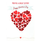Rosedale Gold - Cartes de souhaits/Enveloppes - Joyeuse St-Valentin Soeur - 5-1/2 po x 8 po - paquet de 6-Imprimées sur un papier de qualité non couché