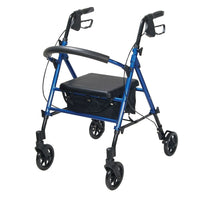 Drive Medical - Rollator à hauteur réglable avec roues de 6 po, bleu-Bleu, aluminium