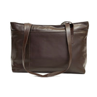 Designer Ashlin  Fourre-tout classique pour femmes Melia  Cuir de vachette Toscane  Brun foncé-Caractéristiques ASHLINs InSideOrganizer™, avec 5 poches de carte de crédit et 2 boucles de stylo.