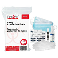 Trousse de protection de 5 jours contre les pandémies-Sac en plastique refermable