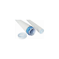 Erdie - Tube postal verrouillable Twist n Pull - 2 po x 26 po-Tube d'expédition blanc
