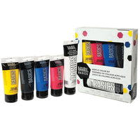 Liquitex Basics – Peinture acrylique - 4 x tubes de 75 ml - 1 tube de 118 ml blanc - paq./ens.5-Couleurs acryliques BASICS populaires offrant une excellente couverture, une brillance de couleur remarquable et une brossabilité exceptionnelle