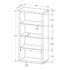Monarch Specialties - 7059 48 po H Etagere - Blanche Avec Tablettes Ajustable-Élégant fini blanc sur tous les côtés