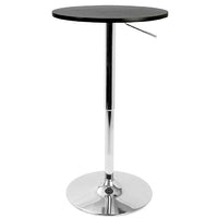 Nicer Furniture - table de bar à hauteur réglable de 28 po - base chromée-Une table légère et polyvalente qui peut s'adapter à différents environnements : bars, bistros, restaurants et lieux événementiels