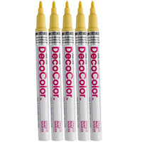 JAM Paper - Marqueur de peinture opaque à pointe fine - Jaune crème - Paquet de 5 (7665892g)-Marqueur à pointe fine dessinant des traits lisses et fins