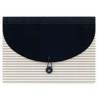 U Brands Fashion Classeur expansible à 13 pochettes sans rabat, rayures chic décontractées (3308F04-24)-Fait de matériaux polymères durables antidéchirures