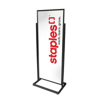 Futech BH-56F Support de plaque de signalisation au sol, 60 po H x 24 po L x 15 po P, Noir mat-Taille du cadre: 22 po W x 56 po H