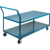 Kleton – Chariots surbaissés robustes, Capacité de charge : 1200 lb, Hauteur globale : 40 po, Profondeur globale : 48 po-No Nombre de tablettes : 2