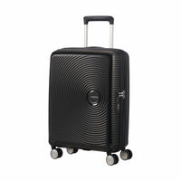 American Tourister - Curio Valise De Cabine Spinner-Basse Noir-Fabriqué à 100 % en polypropylène, offrant une durabilité extrême avec une texture qui réduit la visibilité des égratignures