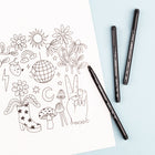 Tombow - Stylos pour le dessin, encre noire, paq./3-Trois tailles de pointes, 01, 03 et 05