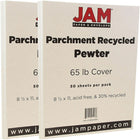 JAM Paper Papier cartonné recyclé, fini parchemin, 8 1/2 x 11 po, étain, paquet de 100-Étain